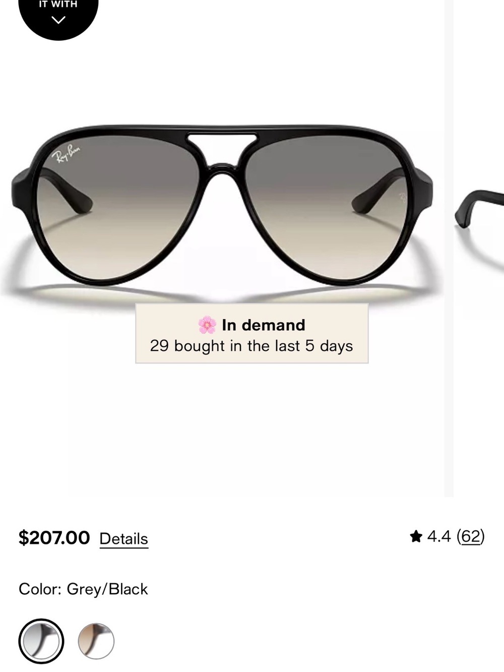 Ray-Ban Black Sunglasses with Tan Case